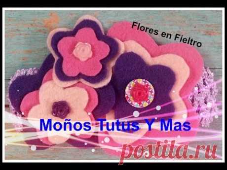 Como Hacer FLORES DE FIELTRO Paso A Paso FELT FLOWERS HEADBAND Tutorial DIY How To PAP