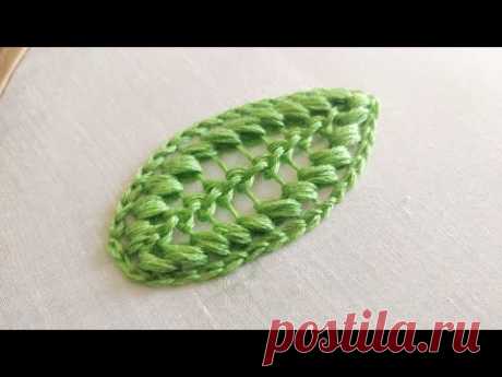 Cluster Stitch New & Easy Leaf Embroidery Design #2 (Hand Embroidery Work)