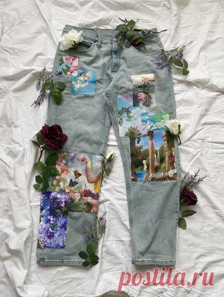 Ренессансная живопись вдохновила джинсы | Etsy