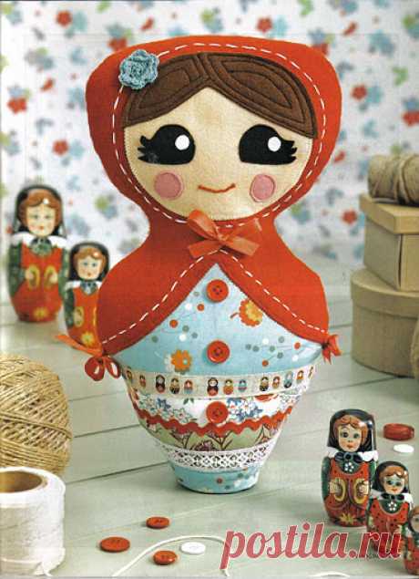Текстильная кукла - Матрешка.