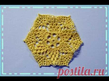 Crochet motif. Crochet doily. Вязание мотива крючком. Маленькая салфеточка.
