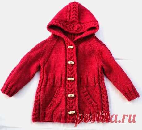 Мир хобби: Жакет красного цвета для ребенка (вязание спицами)