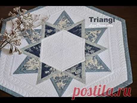 Patchwork tutorial Triangl - Patchworkové vzory podle pravítka Triangl LizaDecor.com