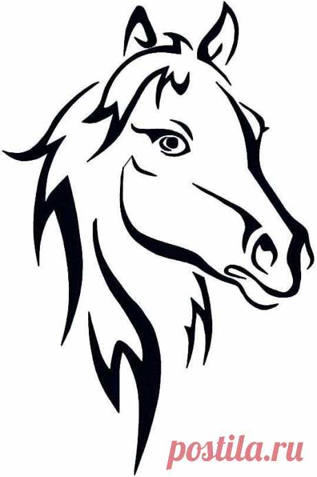 Horse Outline Abstract Horse INSTANT DOWNLOAD Embroidery Design Pattern