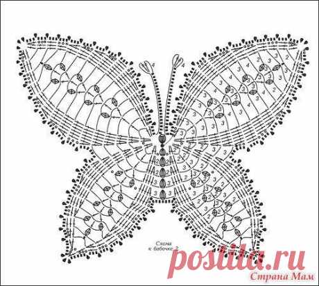 Вязаные бабочки крючком (УЗОРЫ КРЮЧКОМ) | Журнал Вдохновение Рукодельницы