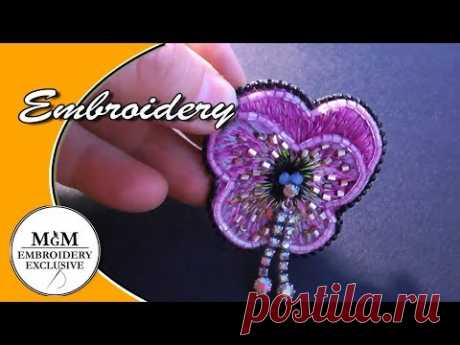 Hahd Embroidery| Brooch Viola| Вышивка| Брошь Виола