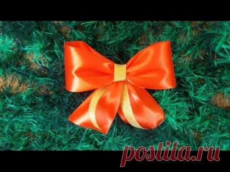 Бант для новогодней ёлки своими руками. DIY Bow of ribbon