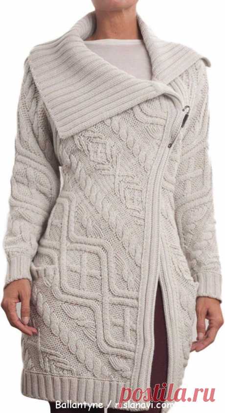 Женское вязаное пальто спицами от Ballantyne | Ms Lana Vi