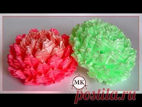 Красивые цветы из лент. Канзаши. МК. / DIY. Beautiful ribbon flowers. Kanzashi.