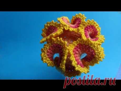 Crochet flower Вязание цветка Как вязать коралл   82