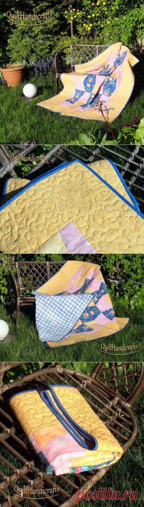 Beautiful handmade baby quilt. Quilt is sewn by QuiltHandicrafts