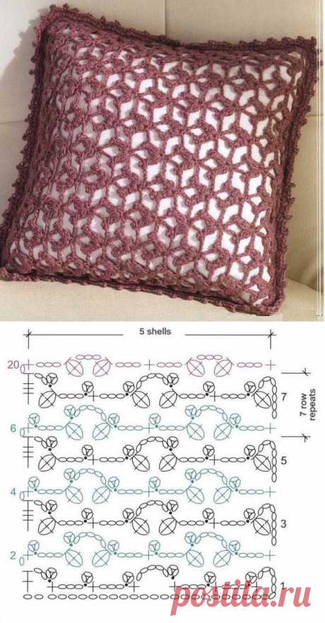 Красивые подушки крючком. Подушки связанные крючком схемы | Laboratory household