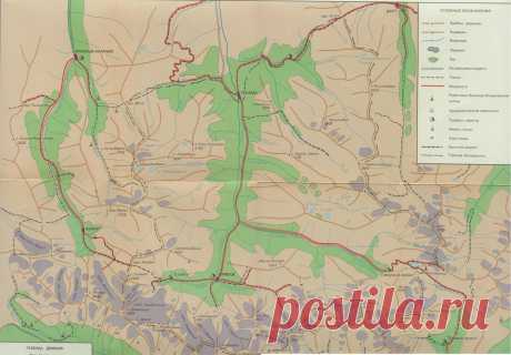 Туристическая карта-схема Теберды и Домбая (2494×1735)