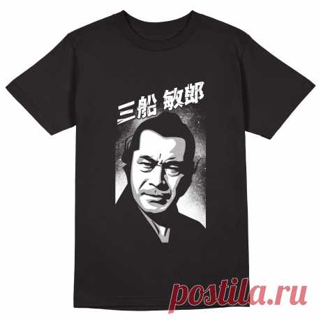 Мужская футболка «Тосиро Мифунэ. Самурай. Актёр. Япония. Куросава.» цвет черный - дизайнер принта Kaplio