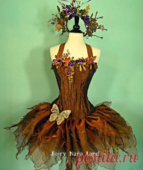 Copper Woodland Faerie - adult corset top fairy costume bust size 36 - 40