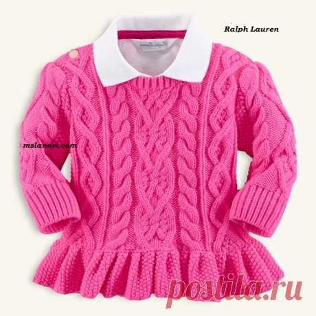 Вязаный пуловер для девочки