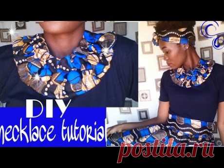 African Print Fabric Bow necklace tutorial