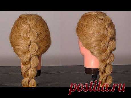 Braided hairstyles (5 Strand Braid). Плетение косы - цепочки из 5 прядей. - YouTube