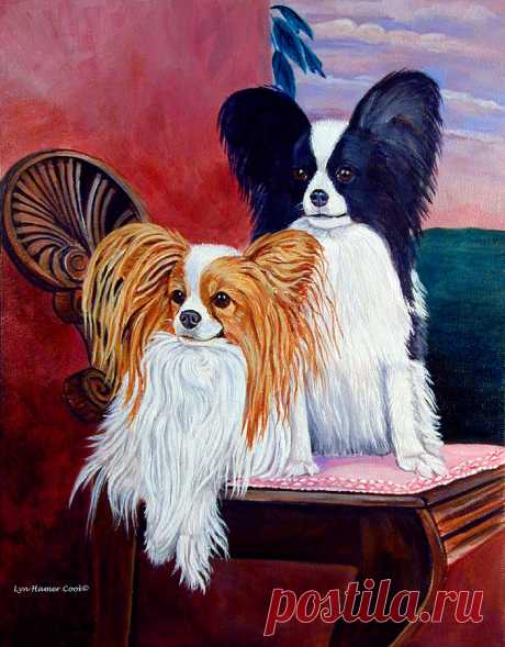 Elegance - Papillon Dog by Lyn Cook Elegance - Papillon Dog Painting by Lyn Cook