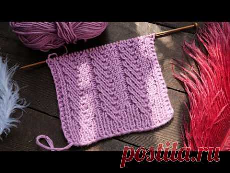 Двойной узор «Перо» спицами ✒️ "Feather" knitting pattern