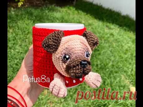 Como tejer aplicación perro pug, amigurumis by Petus (English subtitles)