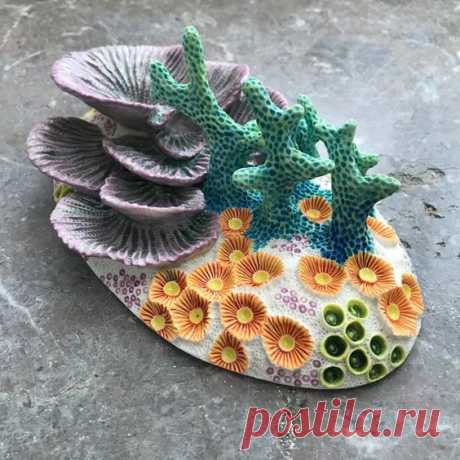 Artist Lisa “Seaurchin” Stevens Creates Vivid Clay Coral Sculptures | Reef Builders | The Reef and Saltwater Aquarium Blog