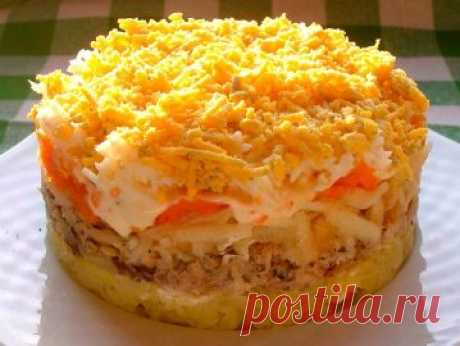 Рыбный салат из консервированной сардины | ХозОбоз - рецепты с историей