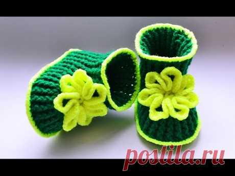 Пинетки крючком. Мастер класс. Baby booties, crochet DIY