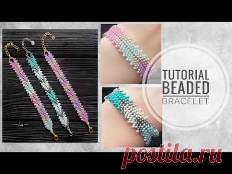#МК - Браслет мозаичным плетением из бисера || #Tutorial - Beaded bracelet | Mosaic weaving