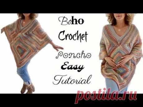 Fall Boho Crochet Poncho 2017