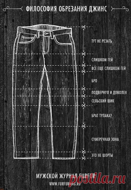 Философия обрезания джинсов (мужская) / Переделка джинсов / Модный сайт о стильной переделке одежды и интерьера