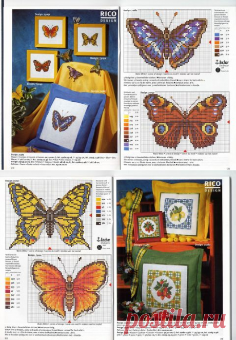 Бабочки, схема для вышивки и плетения | biser.info - всё о бисере и бисерном творчестве