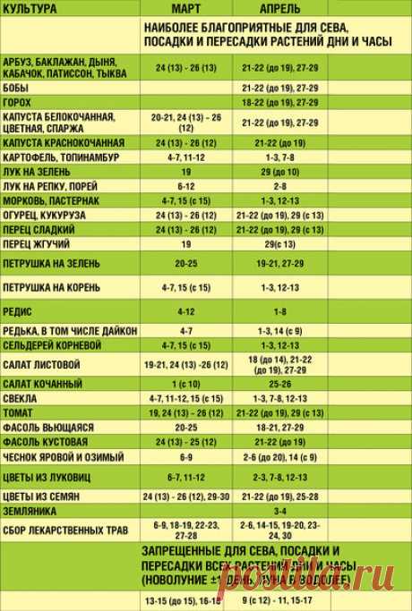 Лунно-звездный календарь для садоводов МАРТ-АПРЕЛЬ | Виталий Декабрев | Яндекс Дзен