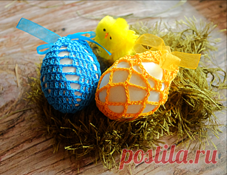 украшение на пасхальное яйцо вязаное крючком ручной работы