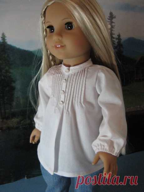 18 inch Doll Clothes American Girl Pintuck Peasant Blouse for Julie