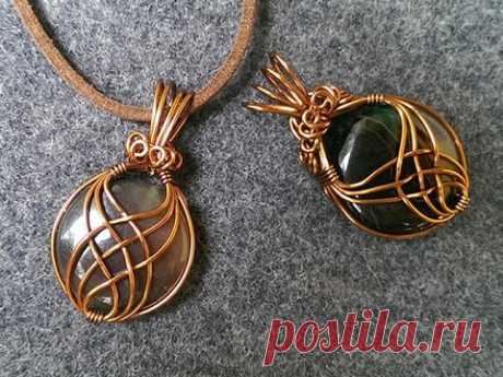 pendant with big stone no holes - wire wrap jewelry making 242