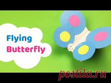 Easy to make FLYING BUTTERFLY paper craft for kids