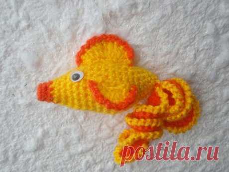 Золотая рыбка Goldfish Crochet - YouTube