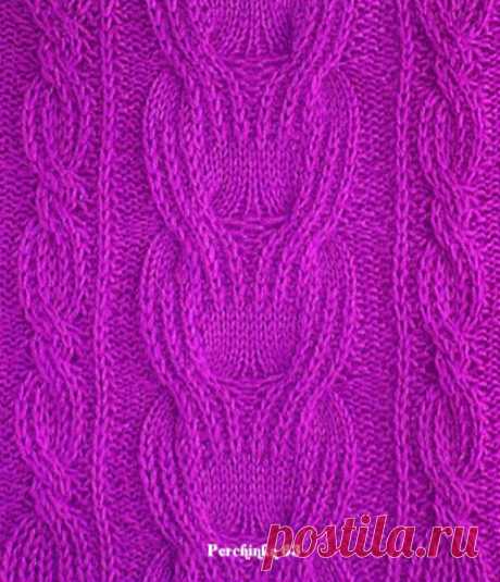 Очень красивый узор *Плетеные косы* для вязания спицами.