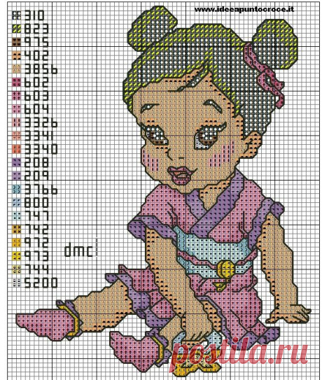 SCHEMA DE BÉBÉ MULAN PUNTO CROCE par syra1974 sur DeviantArt