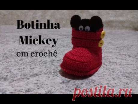 Botinha Mickey em crochê