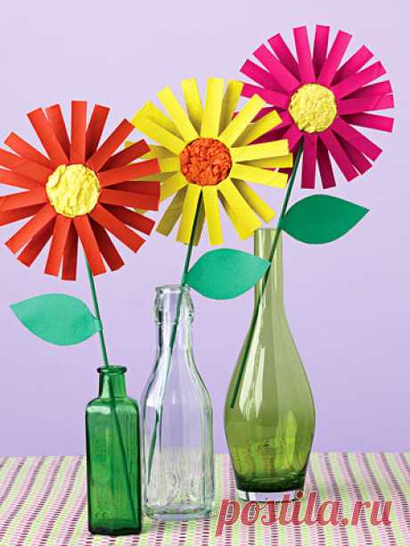 Как сделать бумажные цветы - Домашний hand-made