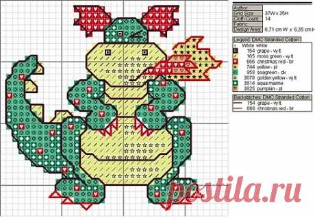 ДРАКОНЫ. СХЕМЫ ВЫШИВКИ КРЕСТОМ