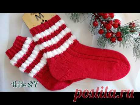 Носки "Новогодние"🎄🧦 Подробный мастер-класс  #socks #crochet