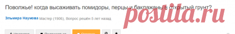 Ответы Mail.Ru: Поволжье! когда высаживать помидоры, перцы и баклажаны в открытый грунт?