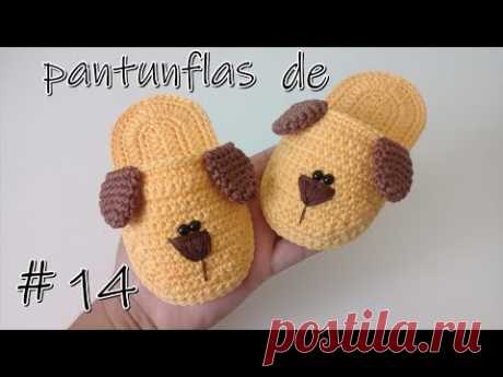 Pantunflas de perrito🐕 a crochet -de 1 a 2 años