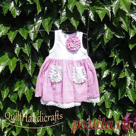 Adorable summer dress for a baby-girl. Holiday by QuiltHandicrafts