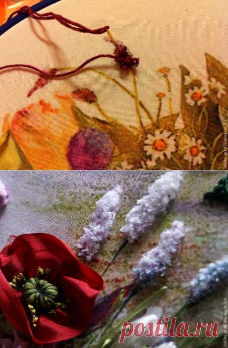 Способ вышивки пушистых цветов