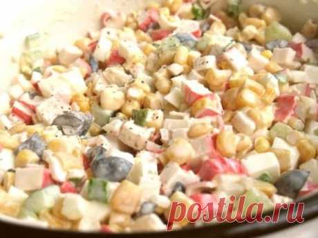 Вкуснейший салат из крабовых палочек!Imitation crabmeat salad