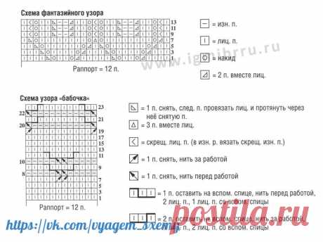 Схемы вязания спицами и крючком